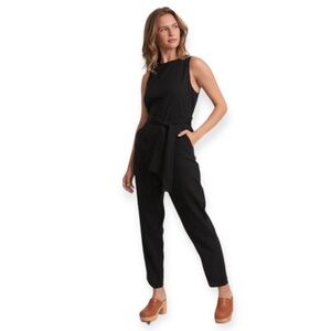 MARINE LAYER Eloise Belted Jumpsuit in Black - Like New, Medium